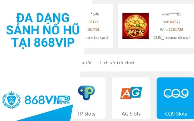 Nổ hũ tại 868VIP có nhiều sảnh cược với đa dạng trò chơi